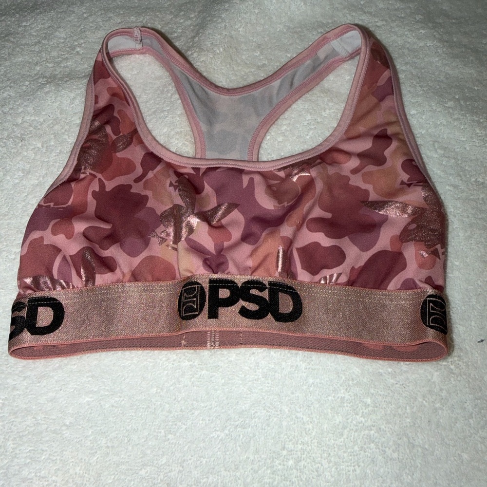 Women PSD Playboy Rosegold Sports Bra Size Small